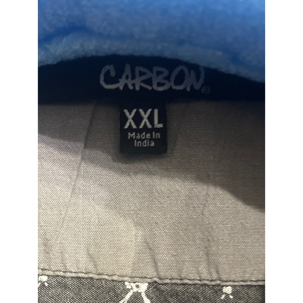 Carbon Mens XXL Slim Fit Button Down Shirt Gray Skull Crossbones Long Sleeve - Picture 2 of 5